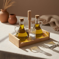 Oil Dispenser & Salt Shaker Set - 4 Pcs